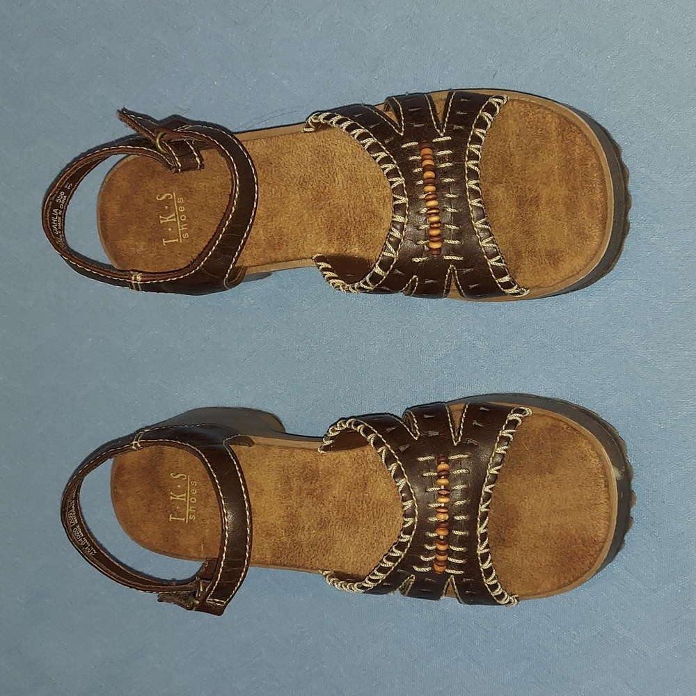 Vintage TKS Beaded Brown Sandal..